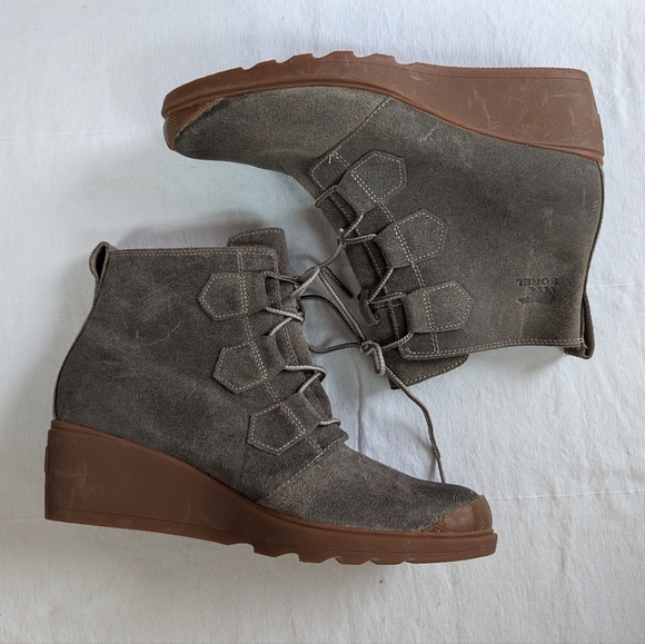 Sorel Torento Oiled Suede Wedge Lace up Bootie - Picture 1 of 15